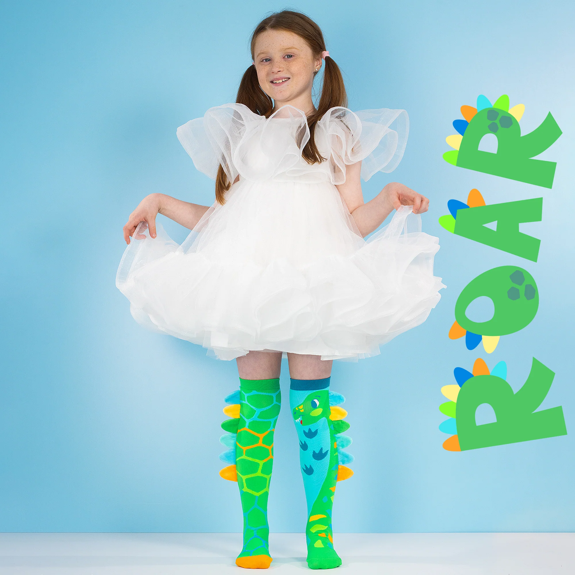 GREEN ROAR DINOSAUR SOCKS - Image 3